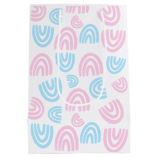 Trans Pride Pastel Rainbow Geschenktasche Mittlere Geschenktüte (Rückseite)
