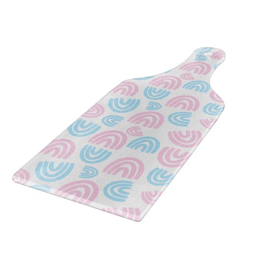 Trans Pride Pastel Rainbow Glass Cutting Board Schneidebrett (Ecke)