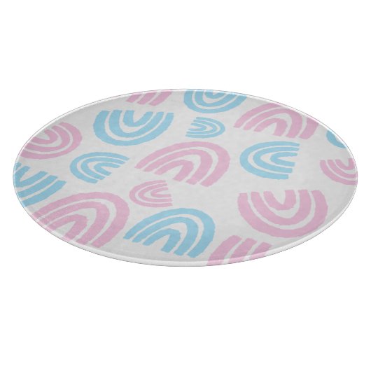 Trans Pride Pastel Rainbow Glass Cutting Board Schneidebrett (Ecke)