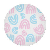 Trans Pride Pastel Rainbow Glass Cutting Board Schneidebrett (Vorderseite)