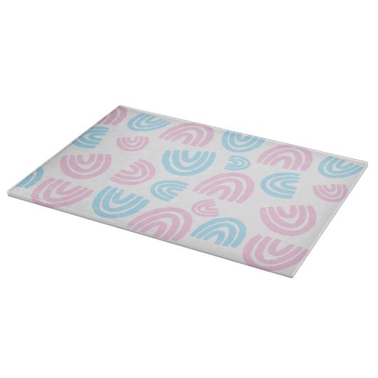 Trans Pride Pastel Rainbow Glass Cutting Board Schneidebrett (Ecke)