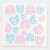 Trans Pride Pastel Rainbow Paper Napkin Serviette (Vorderseite)