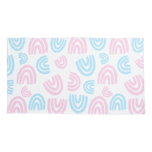 Trans Pride Pastel Rainbow Pillowcase Kissenbezug (Rückseite-Links)