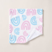 Trans Pride Pastell-Regenbogentuch-Set Badhandtuch Set (Waschlappen)