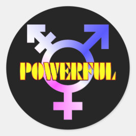 Trans Pride POWERFUL Symbol Runder Aufkleber
