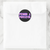 Trans Pride PROUD & POWERFUL Runder Aufkleber (Tasche)