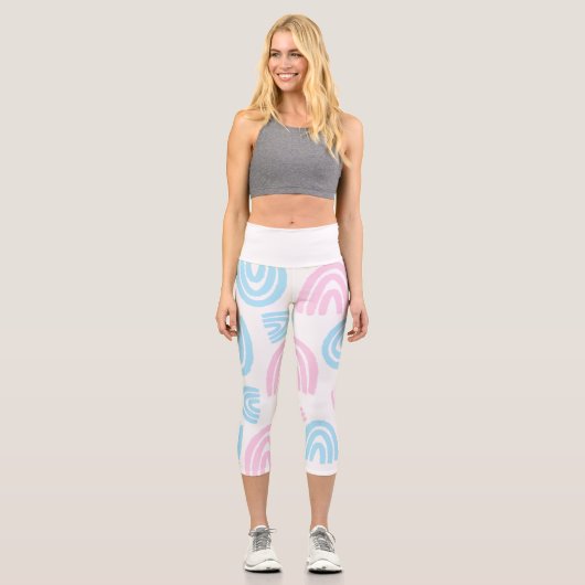 Trans Pride Rainbow Hochwaisted Capris (Vorderseite)