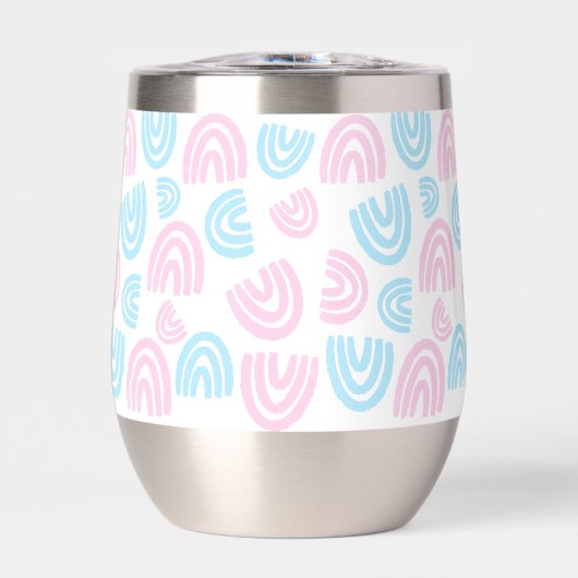 Trans Pride Rainbow Stemless Weine Tumbler (Vorderseite)