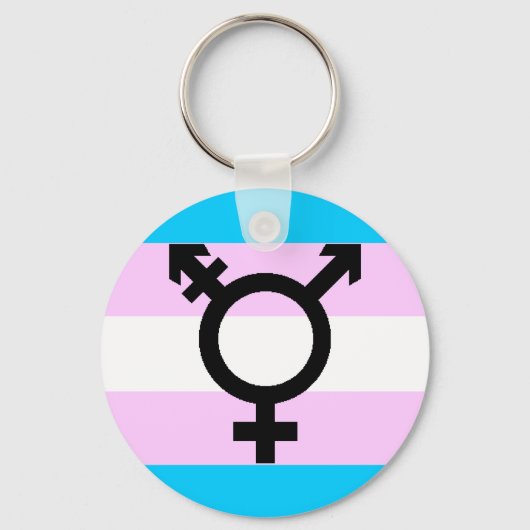 Trans Pride Schlüsselanhänger mit Symbol (Vorderseite)