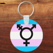 Trans Pride Schlüsselanhänger mit Symbol (Vorderseite)