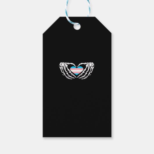 Trans Pride Skeleton Halloween Transgender Goth He Geschenkanhänger (Vorderseite)