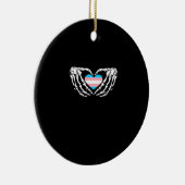 Trans Pride Skeleton Halloween Transgender Goth He Keramik Ornament (Rechts)