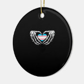Trans Pride Skeleton Halloween Transgender Goth He Keramik Ornament (Links)