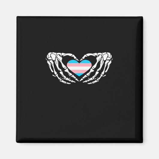 Trans Pride Skeleton Halloween Transgender Goth He Magnet (Vorne)