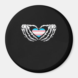 Trans Pride Skeleton Halloween Transgender Goth He Magnet