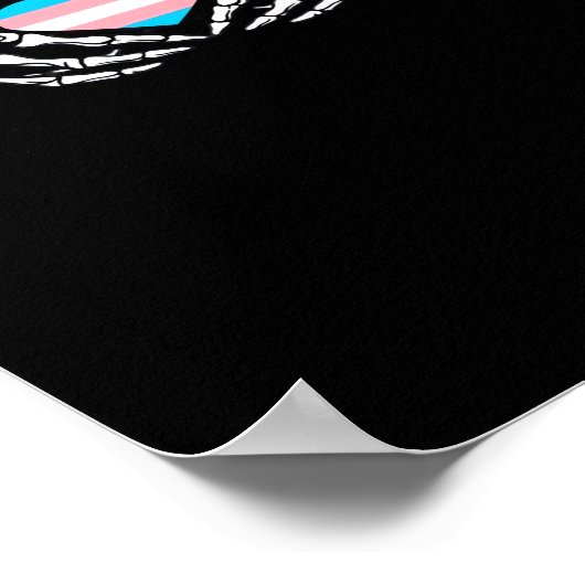 Trans Pride Skeleton Halloween Transgender Goth He Poster (Ecke)