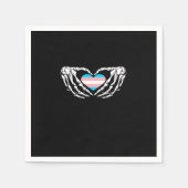 Trans Pride Skeleton Halloween Transgender Goth He Serviette (Vorderseite)