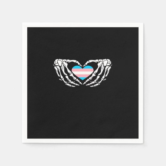 Trans Pride Skeleton Halloween Transgender Goth He Serviette (Vorderseite)