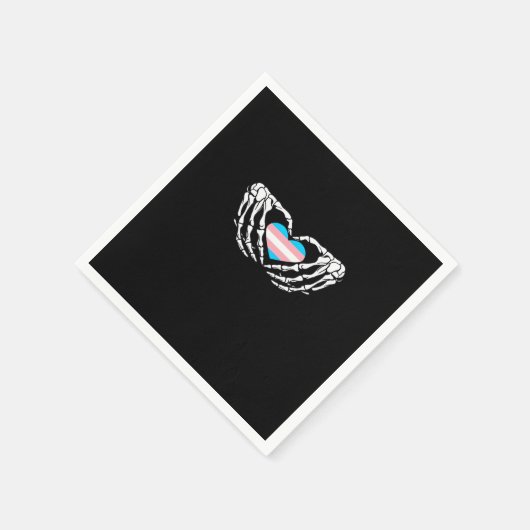 Trans Pride Skeleton Halloween Transgender Goth He Serviette (Ecke)