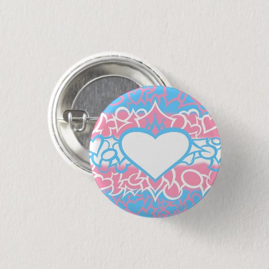 Trans Pride Squiggle Button (Vorne & Hinten)