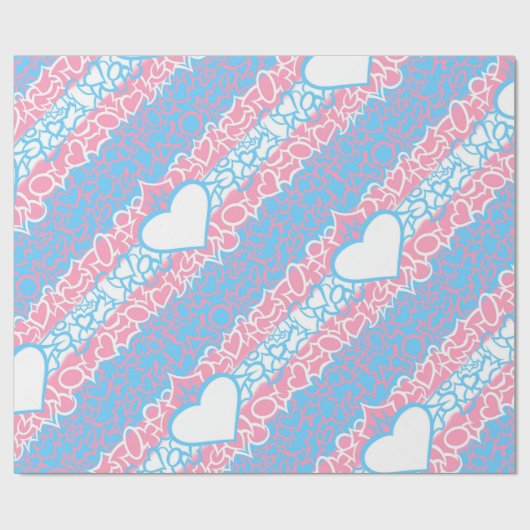 Trans Pride Squiggle Geschenkpapier (Flach)
