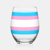 Trans Pride Stemless Wine Glass: Mit Stolz gießen Weinglas Ohne Stiel (Vorderseite)