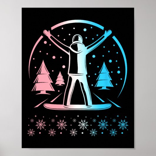 Trans Pride Subtle Lgbtq Gay Pride Winter Snowboar Poster (Vorne)