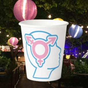 Trans Pride Symbol Papiertassen Pappbecher