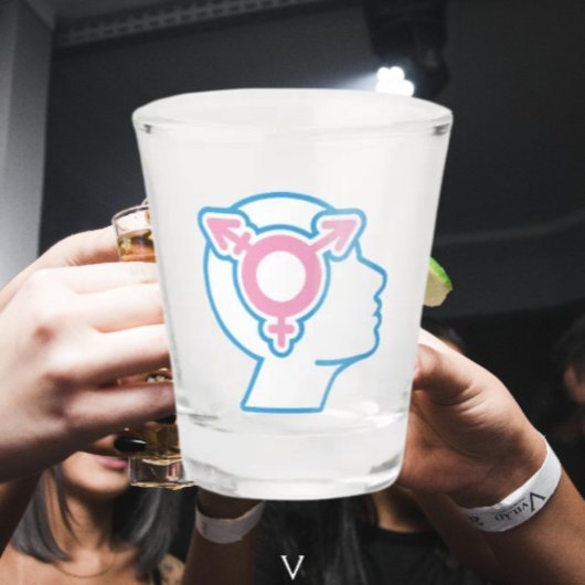 Trans Pride Symbol Shot Glass Schnapsglas