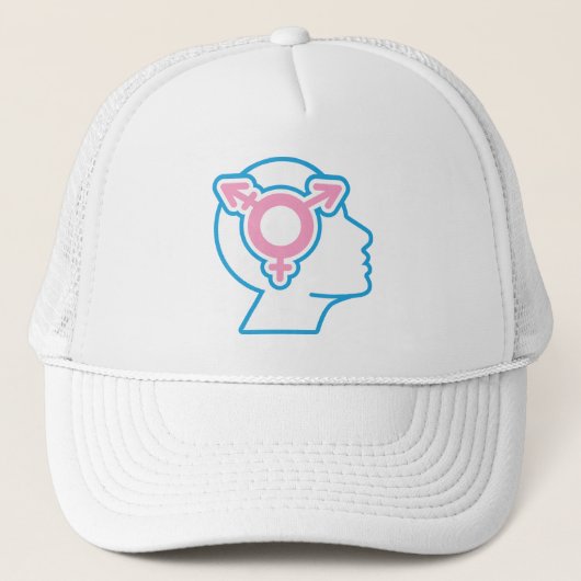 Trans Pride Symbol Trucker Hat Truckerkappe (Vorderseite)