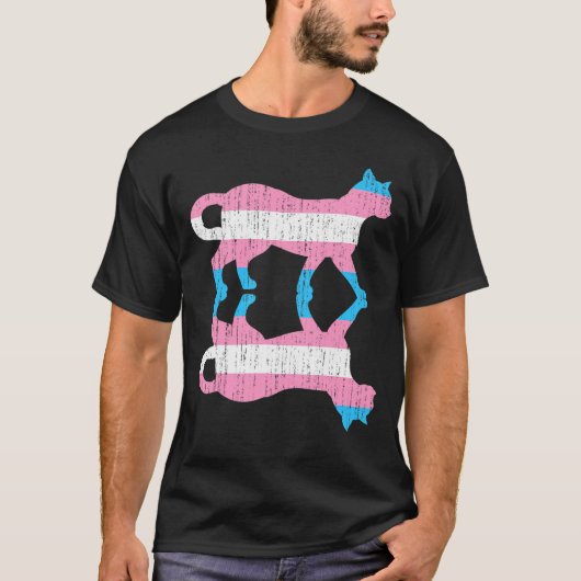 Trans Pride transexual Flag Animal Cat Trans T-Shirt (Vorderseite)