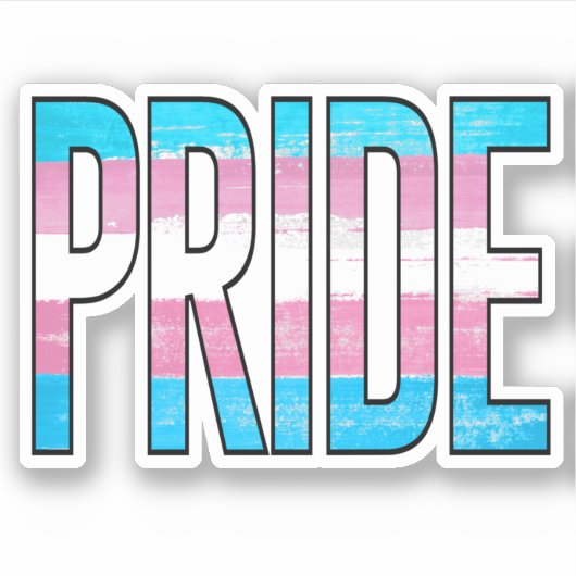 Trans Pride Word Aufkleber (Vorderseite)