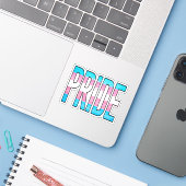 Trans Pride Word Aufkleber (Laptop mit iPhone)