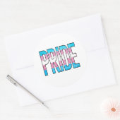 Trans Pride Word Runder Aufkleber (Umschlag)