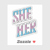 Trans Pronouns Sie Aufkleber (Blatt)