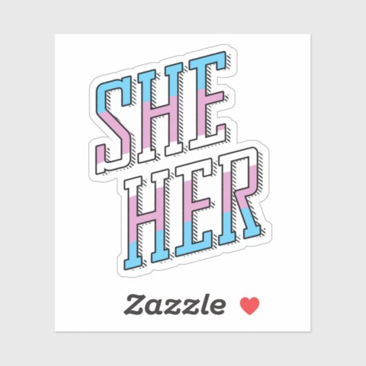 Trans Pronouns Sie Aufkleber (Blatt)