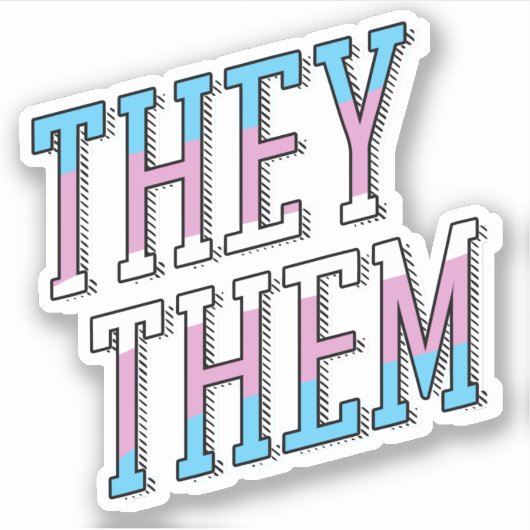 Trans Pronouns sie Aufkleber (Vorderseite)