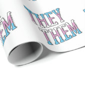 Trans Pronouns sie Geschenkpapier (Rolleneckpunkt)