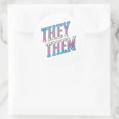 Trans Pronouns sie Runder Aufkleber (Tasche)