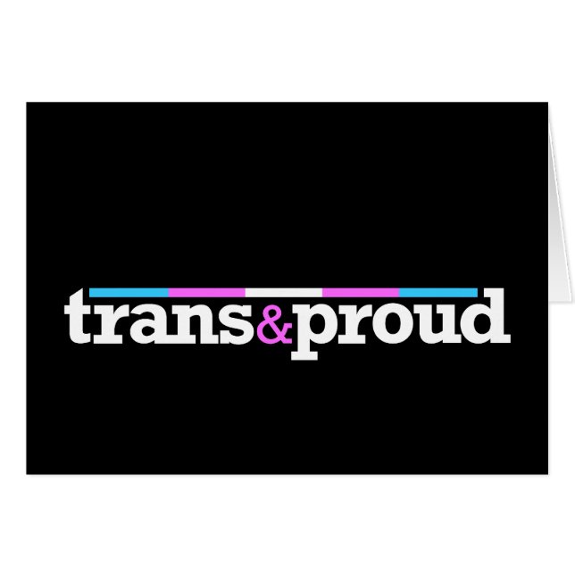 Trans&proud schwarze Karte (Vorderseite (Horizontal))