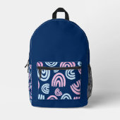 Trans Rainbows Blue Backpack Bedruckter Rucksack (Vorderseite)