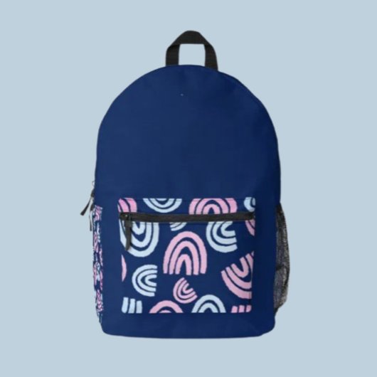 Trans Rainbows Blue Backpack Bedruckter Rucksack