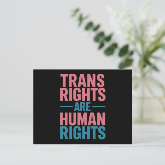Trans Recht sind Menschenrechte Transgender-Stolz Postkarte (Stehend Vorderseite)