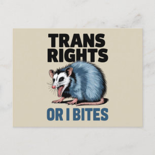 Trans Rechte Oder Ich Beiß Gay Lustig Lgbtq Stolz  Postkarte