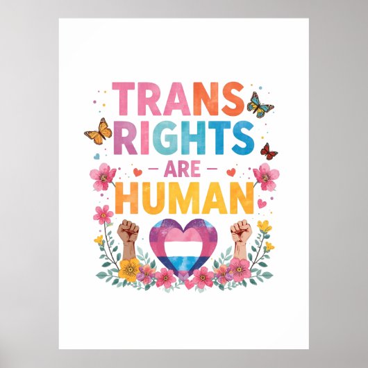 Trans-Rechte sind Menschenrechte Design | LGBTQ+ Poster (Vorne)
