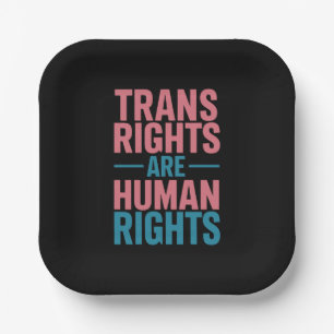 Trans-Rechte sind Menschenrechte Transgender Stolz Pappteller