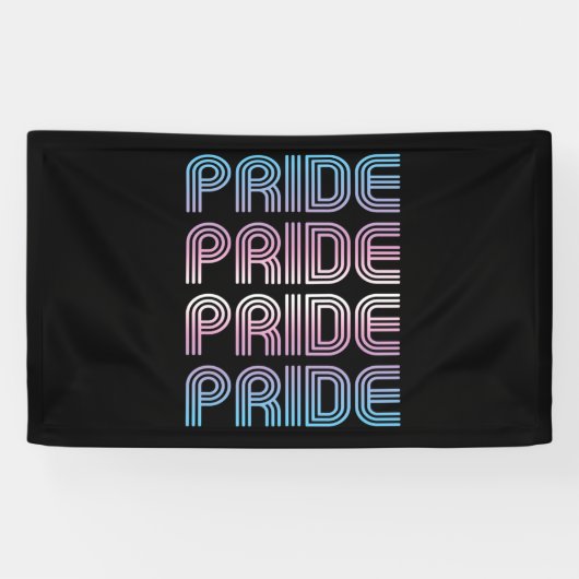 Trans Retro Pride Letters Banner (Horizontal)