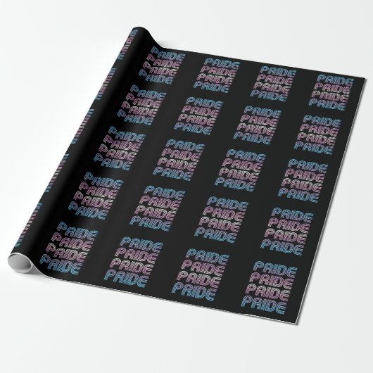 Trans Retro Pride Letters Geschenkpapier (Ungerollt)