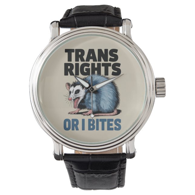 Trans Rights Oder ich möchte Gay Funny Lgbtq Pride Armbanduhr (Vorderseite)