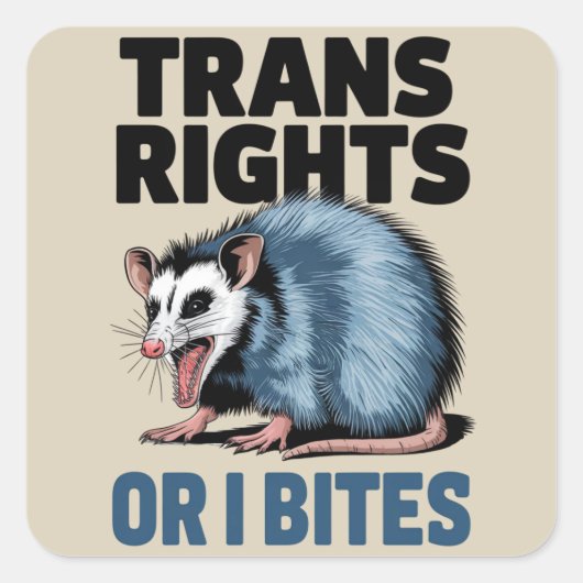 Trans Rights Oder ich möchte Gay Funny Lgbtq Pride Quadratischer Aufkleber (Vorderseite)